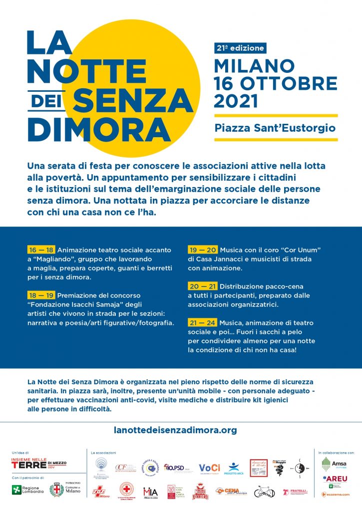 La Notte Dei Senza Dimora - Locandina Evento